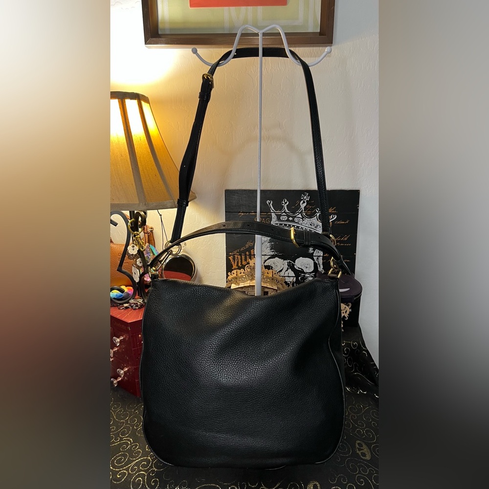 Marc Jacobs Empire City Hobo Double Strap Black Pebble Leather Shoulder Bag - Picture 6 of 16